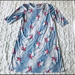 Vintage 70s Polyester Floral Shift Dress